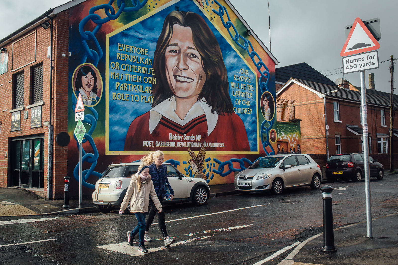 Belfast, le 23 Février 2017. Fameuse fresque de Bobby Sands, premier gréviste de la faim à décéder. Peinte par Danny Devenny, membre de l'IRA.